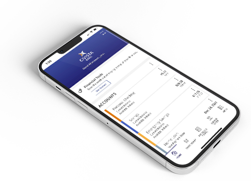 Civista Digital Banking dashboard on a mobile phone.